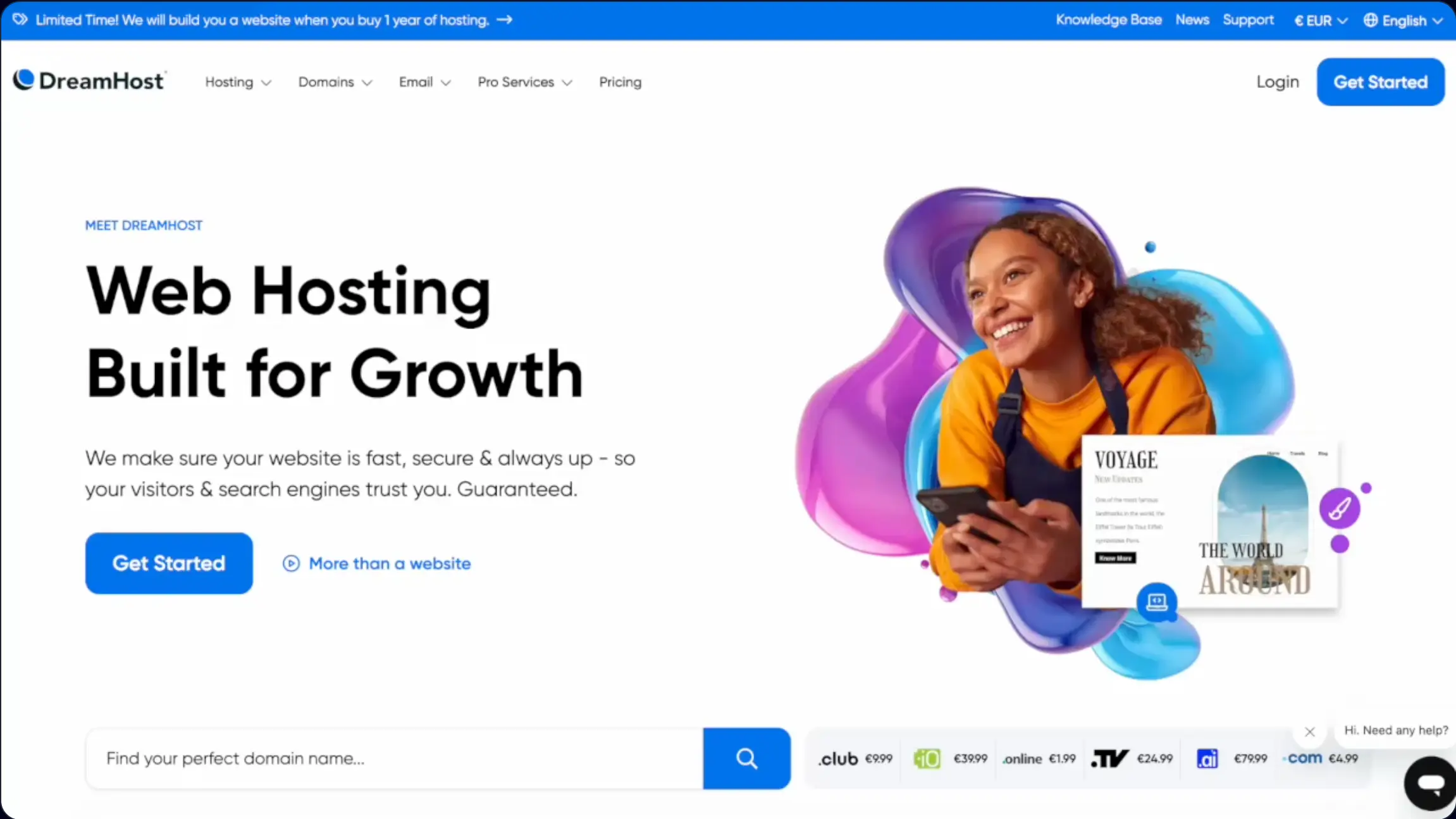 DreamHost Website preview